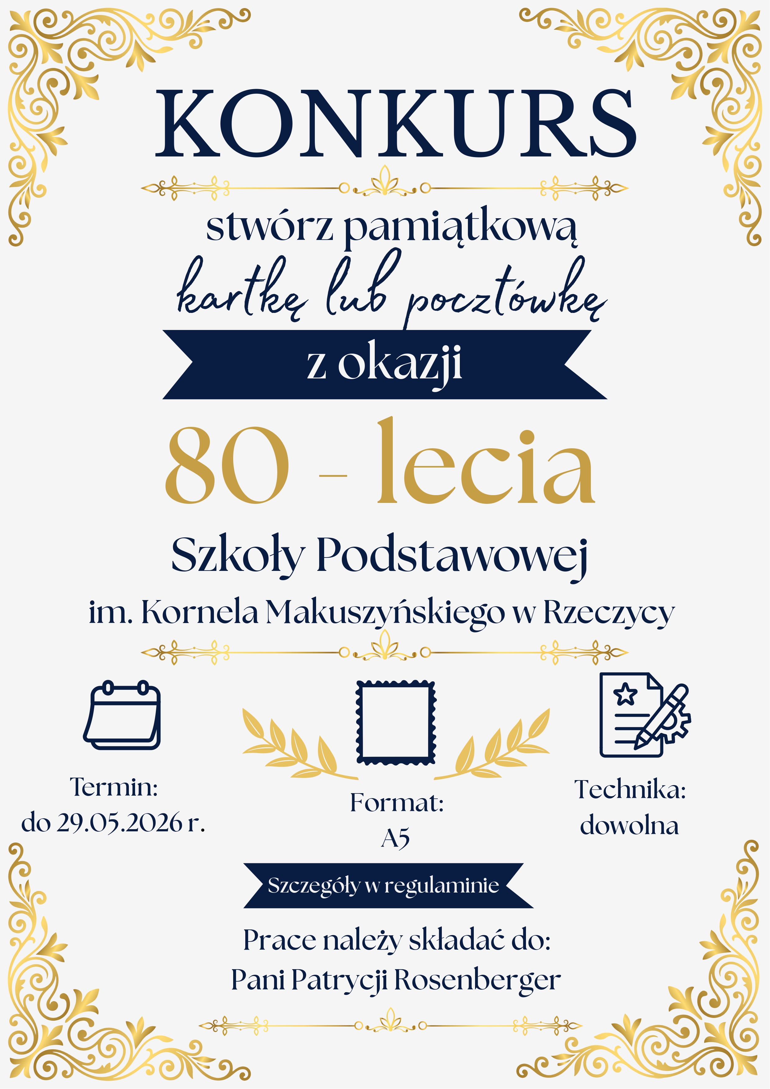 Zaproszenie do udziału w konkursie z okazji 80-lecia szkoły