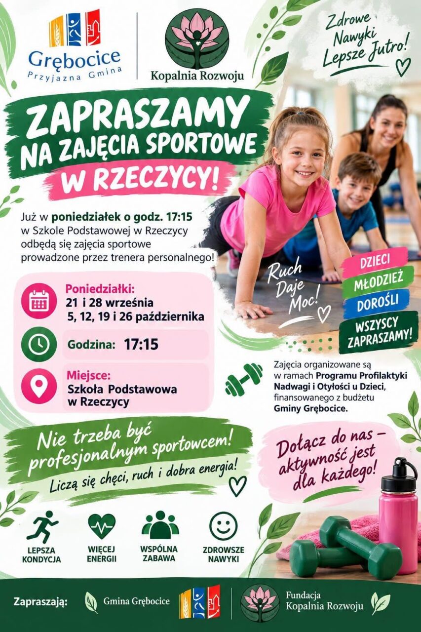 Zaproszenie na zajęcia sportowe